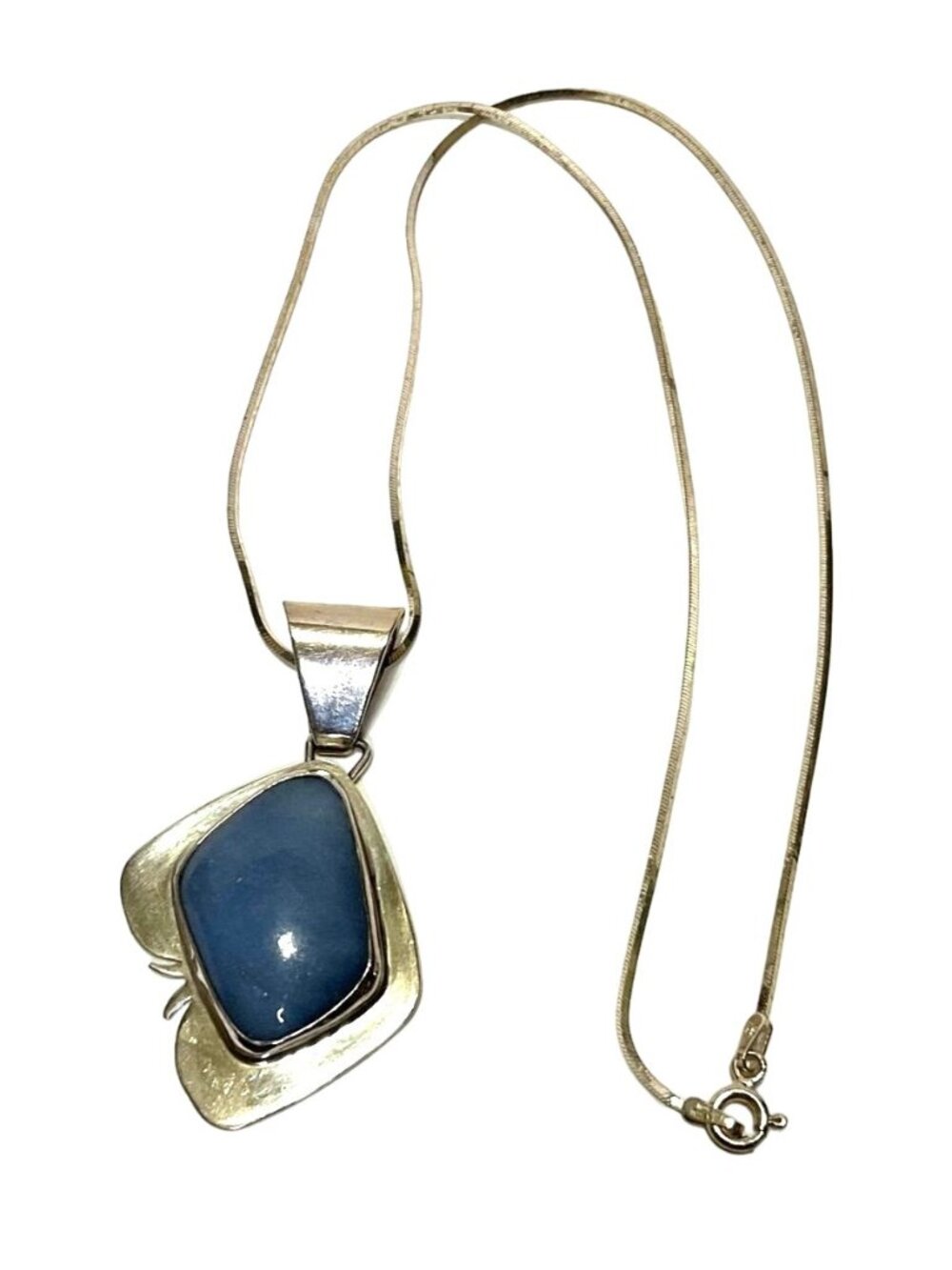 Jay King DTR Blue Forest Stone Sterling Silver 925 Pendant and Necklace 18"